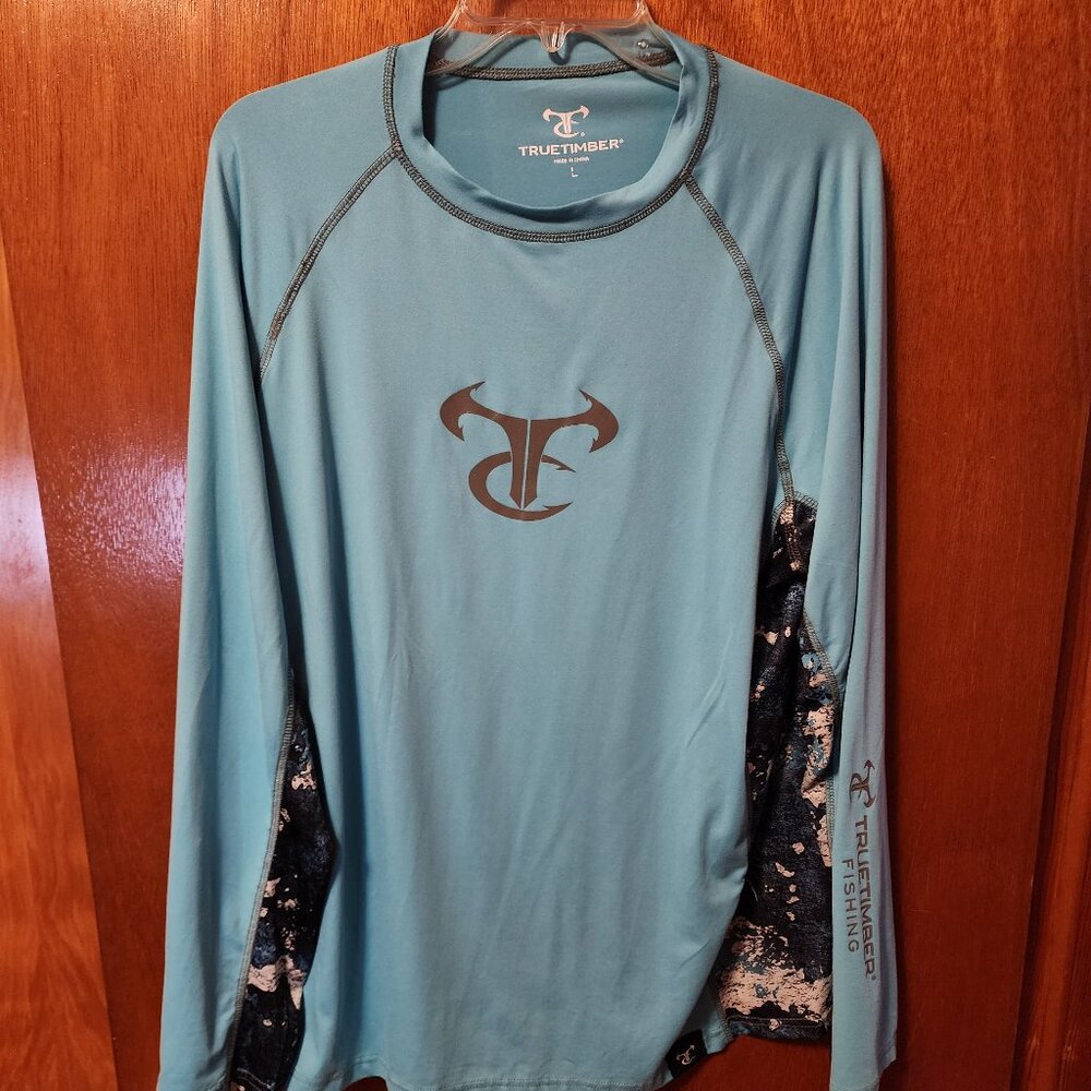 Men's Large True Timber Fishing Sun Protection Performance Long Sleeve Shirt